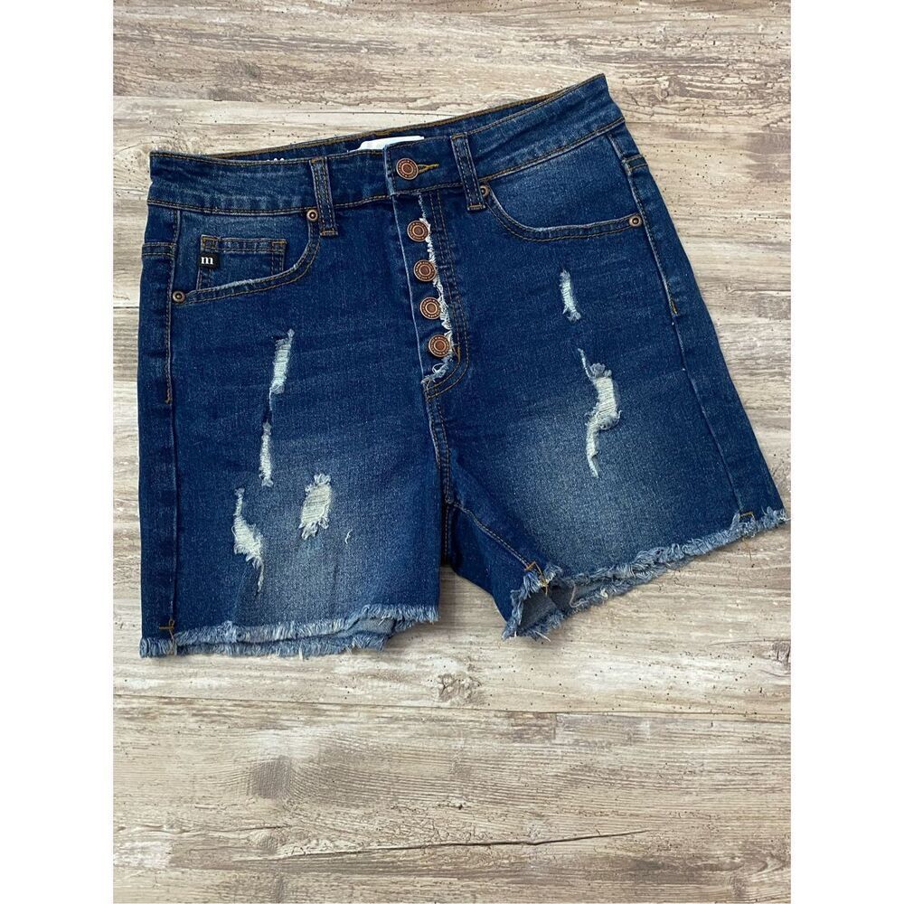 Mack and Mal Cut Off Denim Jean Shorts Button Fly Distressed Women’s Sz XS